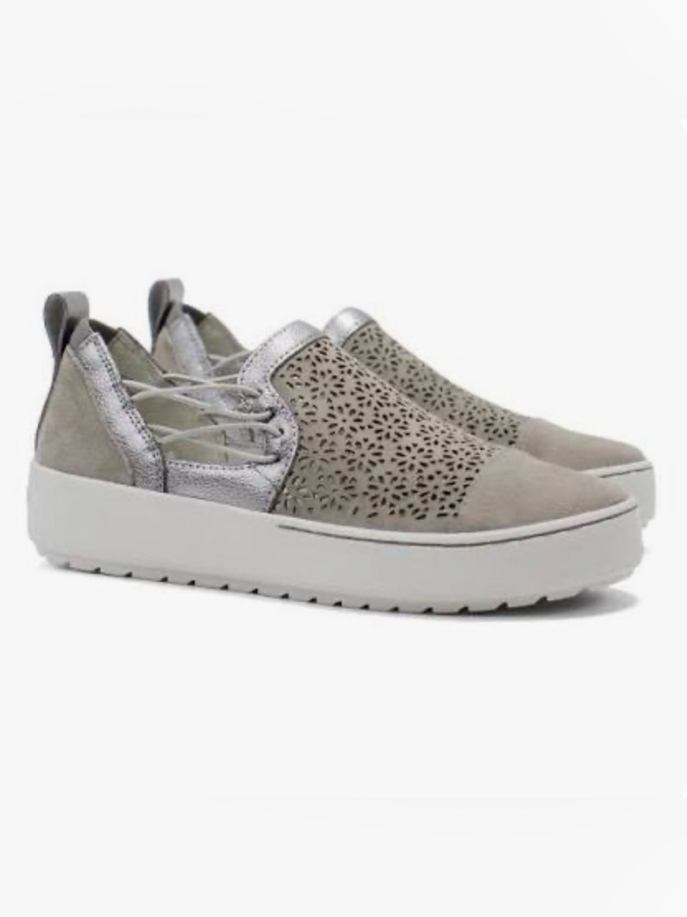 Jambu Erin Comfort Walking Shoes Gray Leather Slip On APMA 8.5